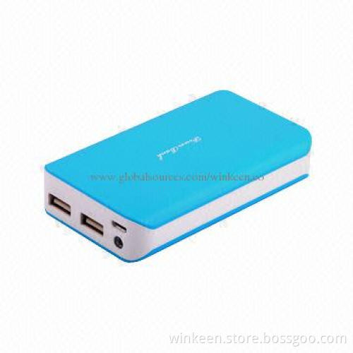 7800mAh portable power bank, made by Samsung cells w/ dual USB output for charging 2 digital devices